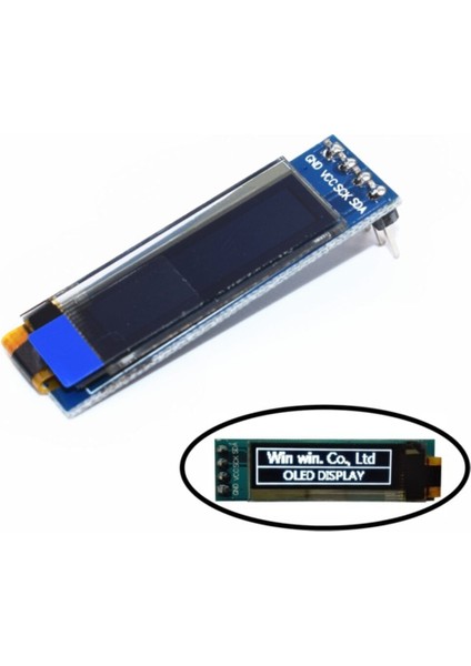128X32 OLED LCD Ekran 0.91 Inch SSD1306 (Arduino Uyumlu) - Beyaz