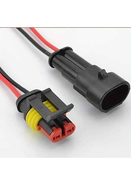 2 Pin Kablolu Su Geçirmez Konnektör Çift IP65 200MM Kilitli Erkek Dişi Kolay Bağlantı Soketi fırsatları