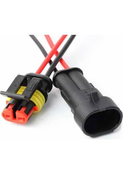 2 Pin Kablolu Su Geçirmez Konnektör Çift IP65 200MM Kilitli Erkek Dişi Kolay Bağlantı Soketi indirimleri