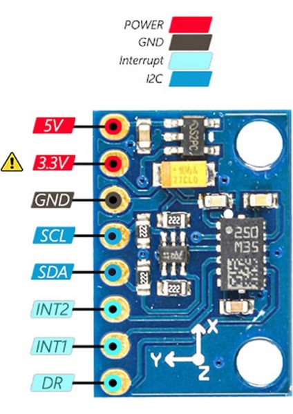 GY-511 LSM303DLHC 3 Eksen Ivme Ölçer 3 Eksen Manyetometre Sensör Modülü Pusula 3V-5V I2C Manyetik