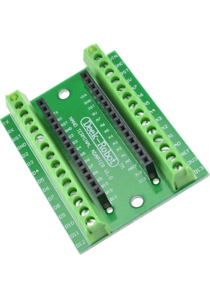 Arduino Nano 3.0 Genişleme Kartı Io Terminal Adaptör Shield Kolay Bağlantı Klemens Soketler