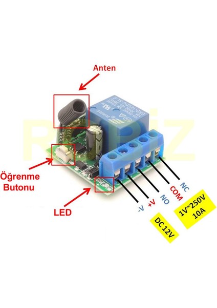 433MHZ Rf 1 Uyumlu Kanal Modül Dc 12V Kablosuz Pompa Fan Lamba Perde Akıllı Ev Garaj Bariyer Kapı fırsatları