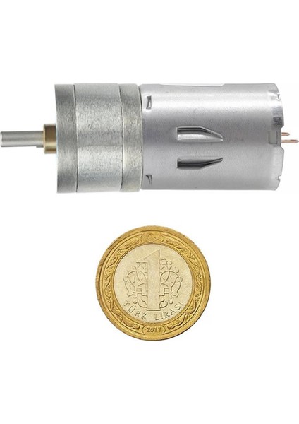 12V 620RPM JGA25-370 Redüktörlü Dc Motor Metal Dişli Yüksek Tork Kuvvet 25MM Robot Oyuncak