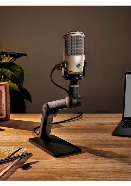 Mika YT3402 Usb-C Mikrofon Kablolu Siyah Alüminyum Mikrofon Masa Üstü Standı