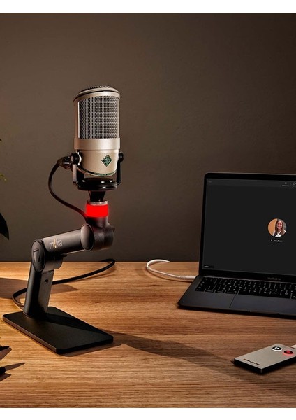 Mika YT3402 Usb-C Mikrofon Kablolu Siyah Alüminyum Mikrofon Masa Üstü Standı