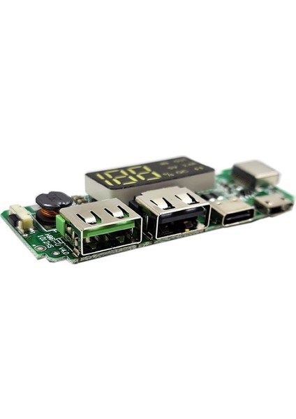 Powerbank Devresi Ekranlı 5V 2.4A Dual USB Çıkış Type C Micro USB Giriş Lityum Lion 18650 Pil Şarj
