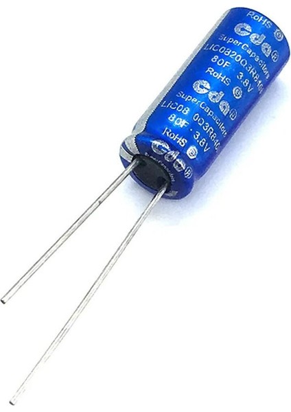 80F 3.8V 3A Süpercap 10X20MM Dıp Süper Kapasitör Enerji Depolama Güneş Rüzgar Akü Batarya Güç modelleri