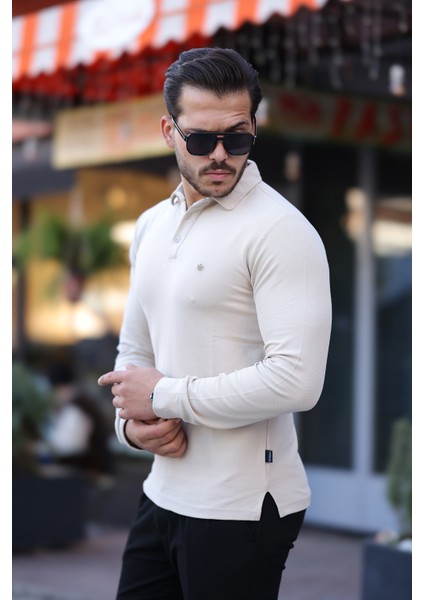 Uzun Kollu Polo Yaka Tişört