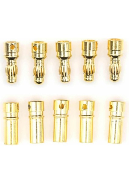 5 Çift 3.5mm Altın Kaplama Banana Dişi Erkek Soket 40A Pil Batarya Lion Bullet Plug