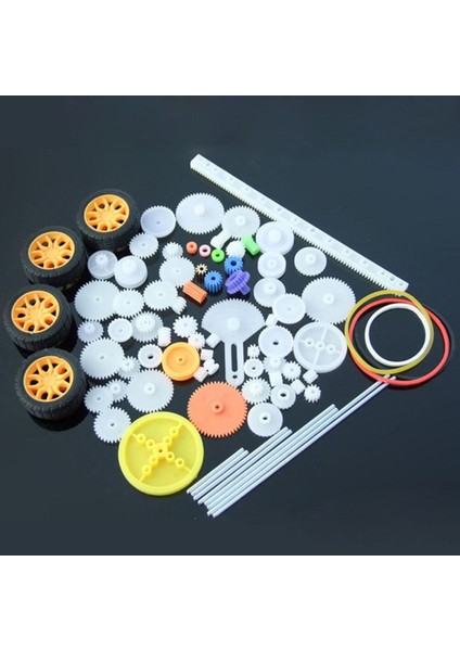78 Parça Plastik Dişli Seti Tekerlek Çark Mil Lastik Kremayer Rc Oyuncak Robot Araba Motor Aksesuar modelleri