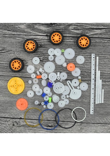 78 Parça Plastik Dişli Seti Tekerlek Çark Mil Lastik Kremayer Rc Oyuncak Robot Araba Motor Aksesuar indirimleri