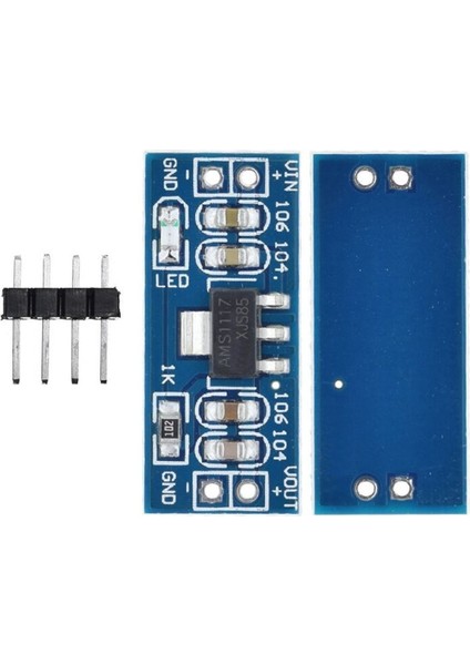 AMS1117 3.3V Voltaj Düşürücü Güç Kaynağı Modülü Güç Kaynağı 2 Pin Header Soketler
