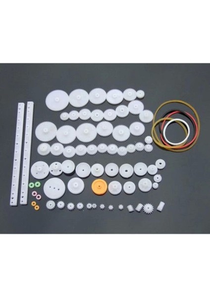 75 Parça Plastik Dişli Seti Rc Çark Arduino Oyuncak Robot Araba Gear Dıy Kremayer