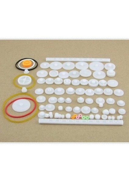 75 Parça Plastik Dişli Seti Rc Çark Arduino Oyuncak Robot Araba Gear Dıy Kremayer