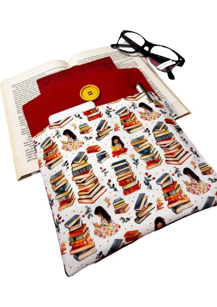 Kitap Kılıfı / Tablet Kılıfı / Ebook Kılıfı / Çok Amaçlı Kılıf ( Kitap Okuyan Kızlar ,turuncu ) fiyatları