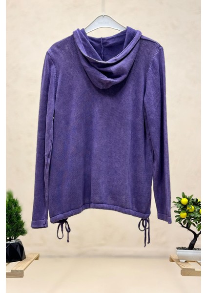 Kapşonlu Kilim Desen Yan Ipli Oversize Kazak fiyatları