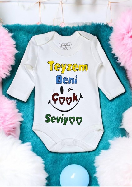 Baskılı Bebek Zıbın Body (Teyzem Beni Çok Seviyor)