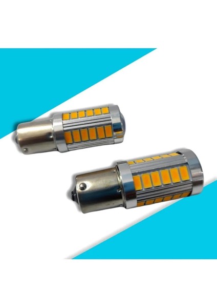 12V 93 LED Tek Duy Turuncu Mercekli 33 Ledli Ampul