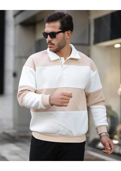 3 Ip Parçalı Düğmeli Polo Yaka Sweat