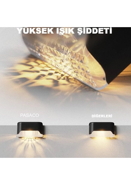 4 Adet L Solar LED Güneş Enerjili Su Geçirmez Köşebent LED Işık Merdiven Veranda Bahçe Aydınlatma