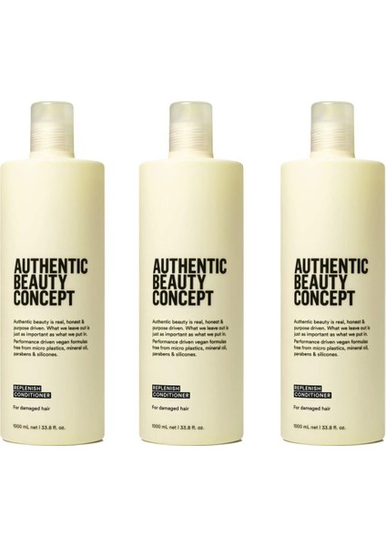 Ekonomik 3 Adet Replenish Saç Kremi 1000 Ml- Pompa Hediyeli %100 Orijinal