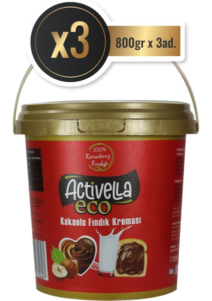 Kakaolu Fındık Kreması 800 gr x 3