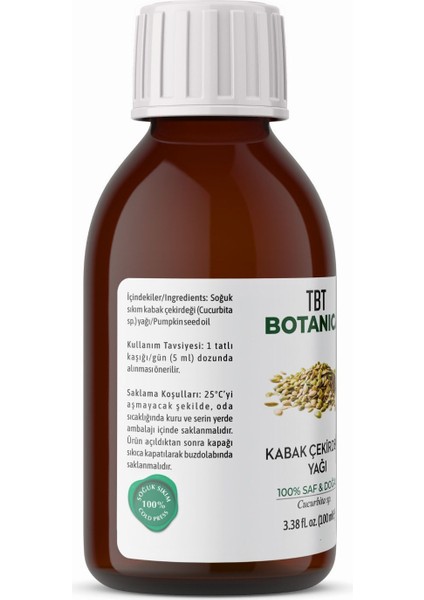 Kabak Çekirdeği Yağı | Yüksek Fenollü Soğuk Sıkım | 100 ml modelleri