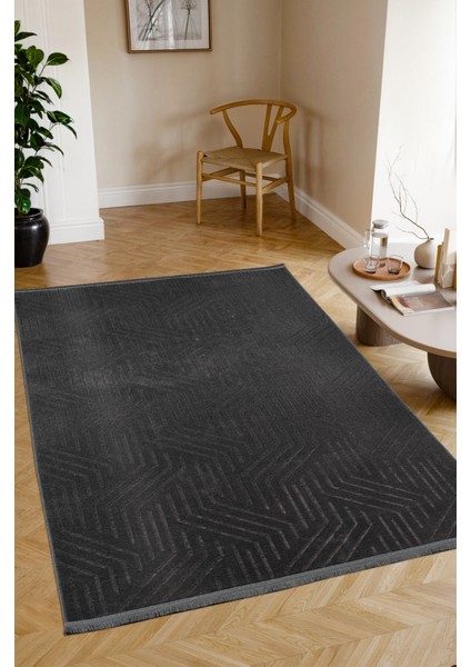 Kaymaz Taban Yıkanabilir Modern Salon Mutfak Oturma Odası Çocuk Odası Halısı 5025 Antrasıt modelleri