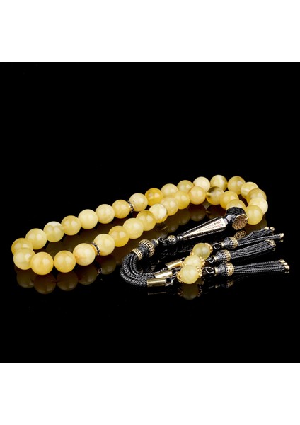 Çift Renk 925 Ayar Gümüş Püsküllü 10MM Küre Kesim Damla Keribar Tesbih fiyatları