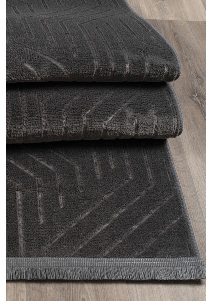 Kaymaz Taban Yıkanabilir Modern Salon Mutfak Oturma Odası Çocuk Odası Halısı 5025 Antrasıt fırsatları