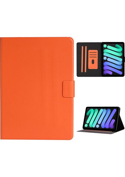 iPad Mini 2024 / Mini 6 Için Saf Renkli Deri Kılıf (Yurt Dışından)