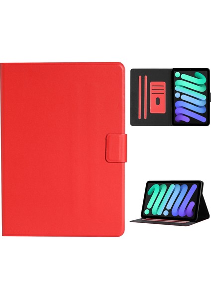 iPad Mini 2024 / Mini 6 Için Saf Renkli Deri Kılıf (Yurt Dışından)