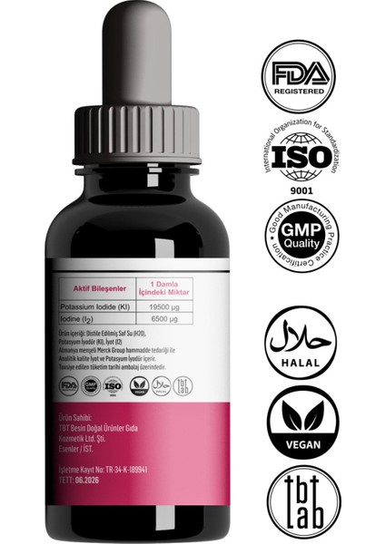 Lugol %5 - Lugol %2 Iyot Damlası | 30 ml | Lugol Iyot Solüsyonu Seti - Doğal, Glutensiz ve Vegan fiyatları