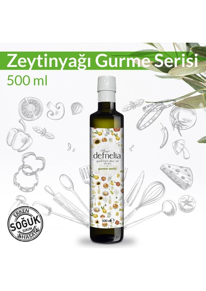 2024 Erken Hasat Soğuk Sıkım Natürel Sızma Zeytinyağı Gurme Serisi 500 ml