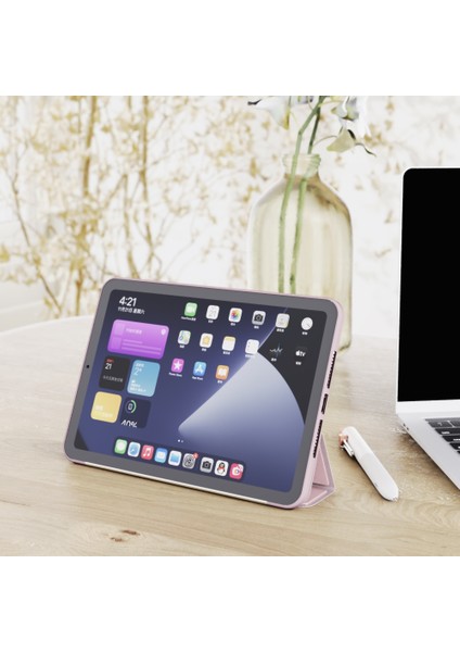 Tpu 3 Katlanır Tutucu Tablet Deri Kılıf iPad Mini 2024 / Mini 6 Için (Yurt Dışından)