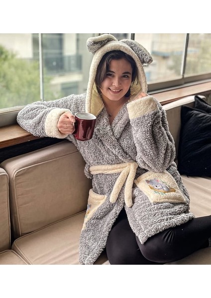 Legosh Kapüşonlu Unisex Wellsoft Peluş Sabahlık modelleri