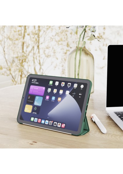Tpu 3 Katlanır Tutucu Tablet Deri Kılıf iPad Mini 2024 / Mini 6 Için (Yurt Dışından)