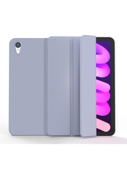 Tpu 3 Katlanır Tutucu Tablet Deri Kılıf iPad Mini 2024 / Mini 6 Için (Yurt Dışından)