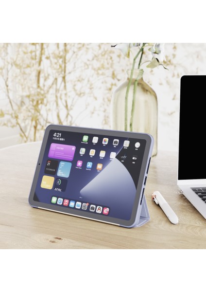 Tpu 3 Katlanır Tutucu Tablet Deri Kılıf iPad Mini 2024 / Mini 6 Için (Yurt Dışından)