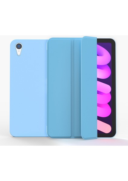 Tpu 3 Katlanır Tutucu Tablet Deri Kılıf iPad Mini 2024 / Mini 6 Için (Yurt Dışından)