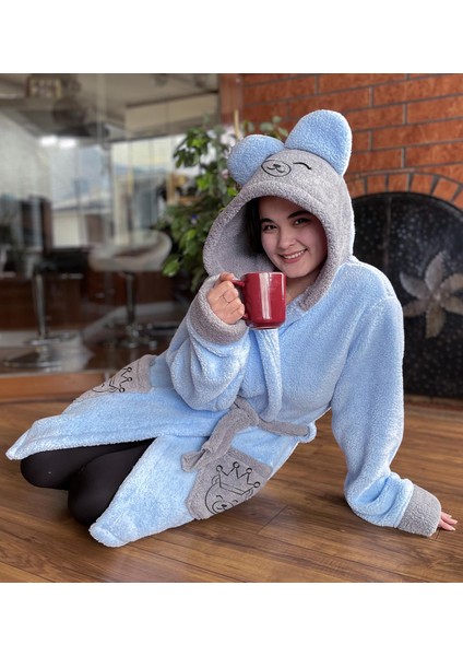 Legosh Kapüşonlu Unisex Wellsoft Peluş Sabahlık fiyatları
