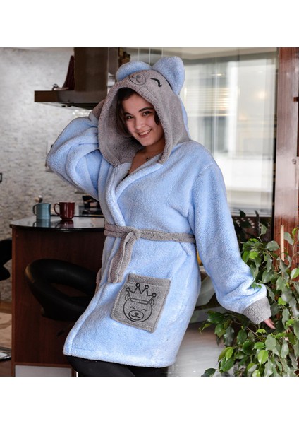 Legosh Kapüşonlu Unisex Wellsoft Peluş Sabahlık modelleri