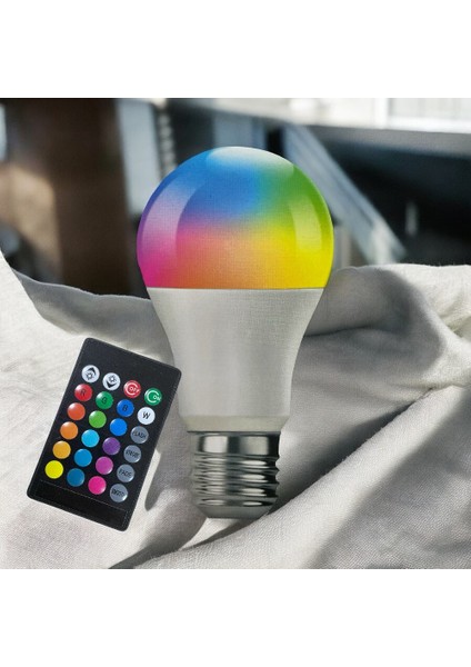 Ampul Rgb Uzaktan Kumandalı 16 Renk 9 Watt 800 Lümel