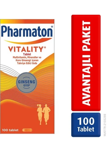 Vitality 100 Tablet - Ginseng G115, Multivitamin ve Mineraller