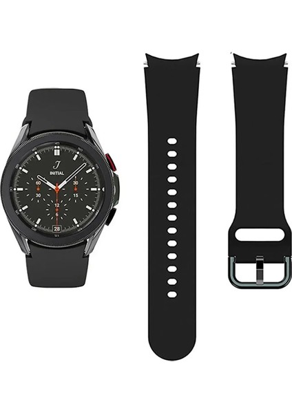 Samsung Galaxy Watch 5 Pro 45MM ile Uyumlu Kordon Kavis Tasarımlı Silikon Kayış