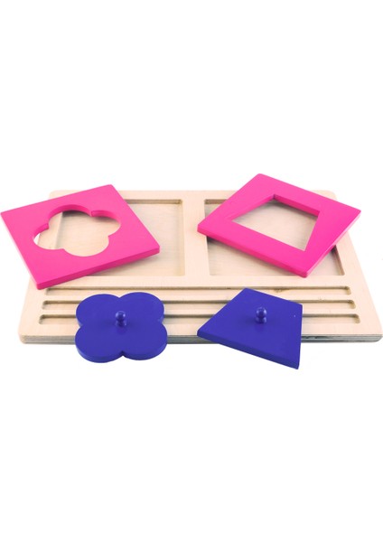Montessori Metal Kalıplar Çizgi Çalışması Tepsisi