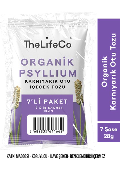 Organik Psyllium - Karnıyarık Otu İçecek Tozu 4g x 7 Adet Şase