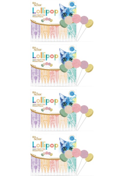 Lollipop Karışık Çeşitli Kedi Ödül Maması 1,4gr 15'li 4 Paket