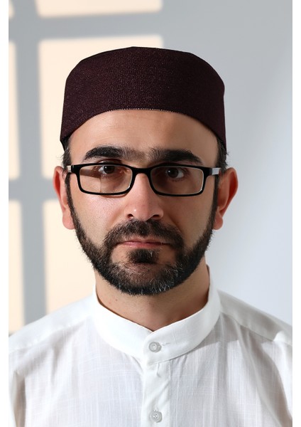 Kubbeli Kalıp Namaz Takkesi Mürdüm