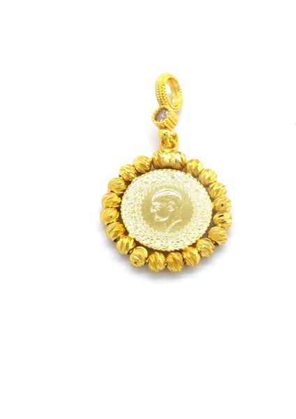 Bz Altın Kaplama Dorikalı Çeyrek Altınlı Kadın Kolye Ucu TGR-580